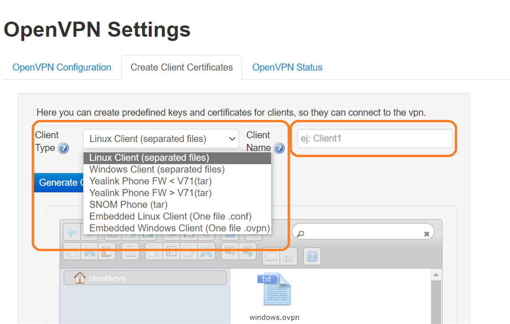 openvpn on issabel pbx 18